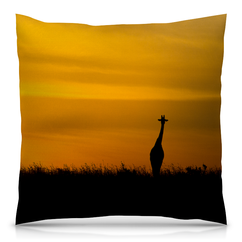 Printio Подушка 40x40 см с полной запечаткой Жираф на закате printio свитшот женский с полной запечаткой жираф на закате