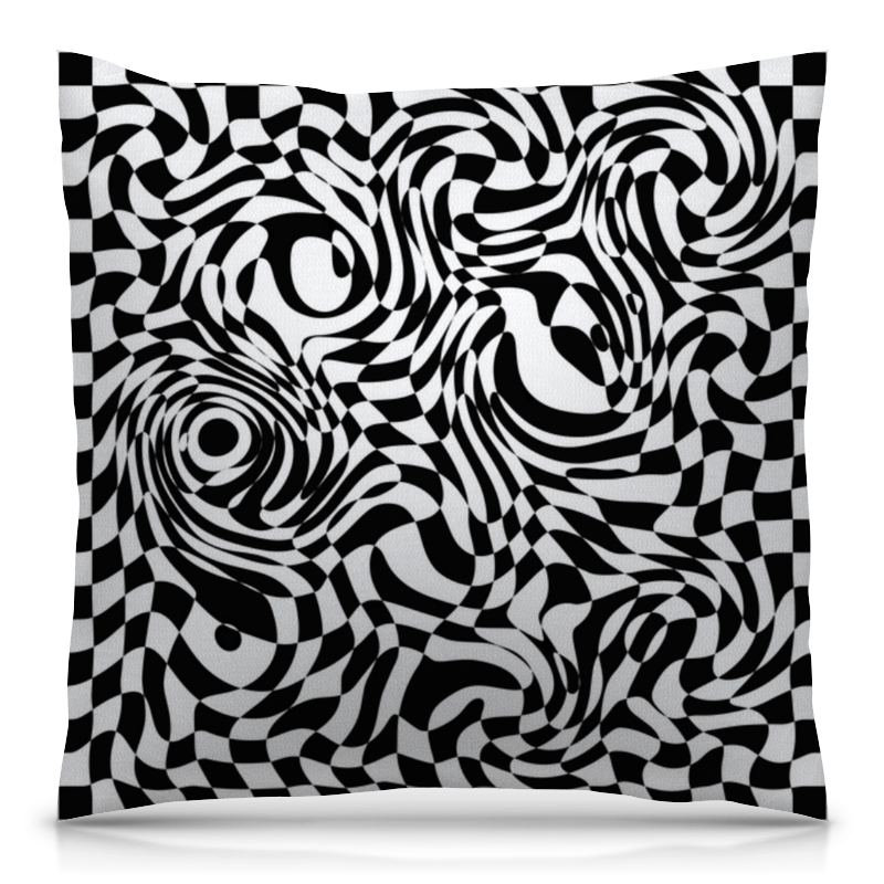 Printio Подушка 40x40 см с полной запечаткой Шахматная абстракция модульная картина черно белая абстракция 130x56