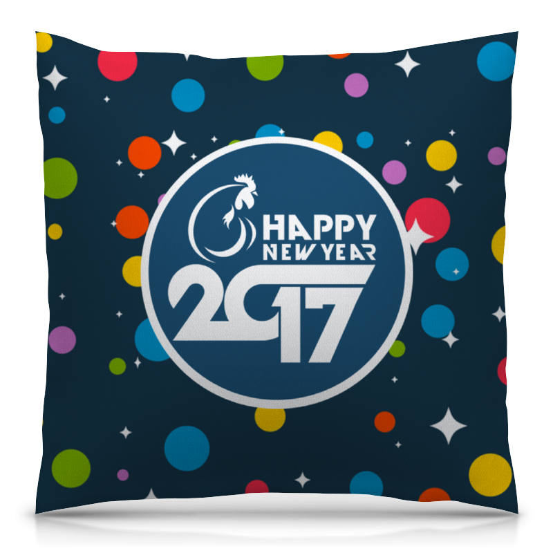 подушка антистресс с новым годом 20х20 см Printio Подушка 40x40 см с полной запечаткой Happy new year 2017