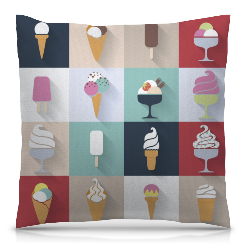 Printio Подушка 40x40 см с полной запечаткой Ice cream