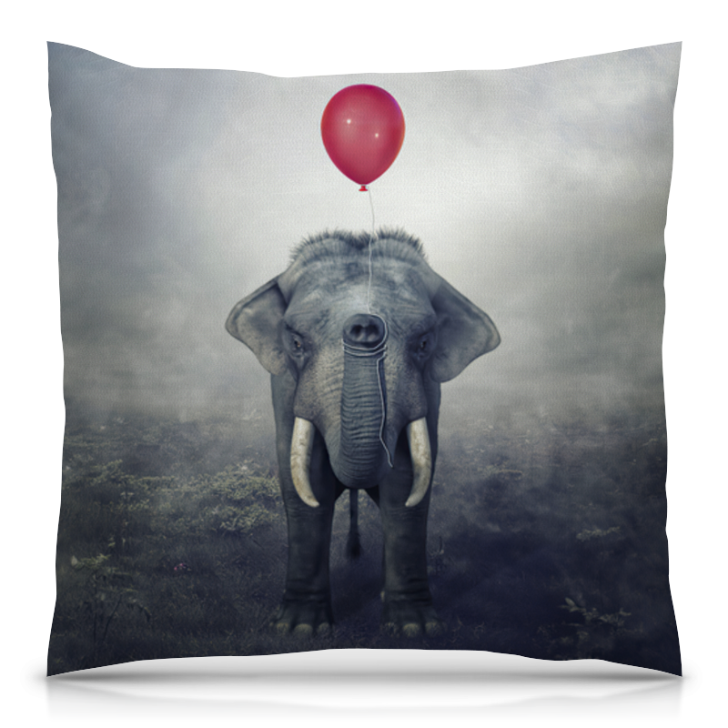 Printio Подушка 40x40 см с полной запечаткой Красный шар и слон printio фартук с полной запечаткой красный шар и слон