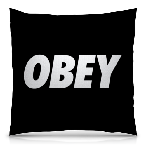 Заказать подушку в Москве. Подушка 40x40 см с полной запечаткой OBEY  от DESIGNER   - готовые дизайны и нанесение принтов.