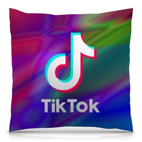 Заказать подушку в Москве. Подушка 40x40 см с полной запечаткой TikTok  от DESIGNER   - готовые дизайны и нанесение принтов.