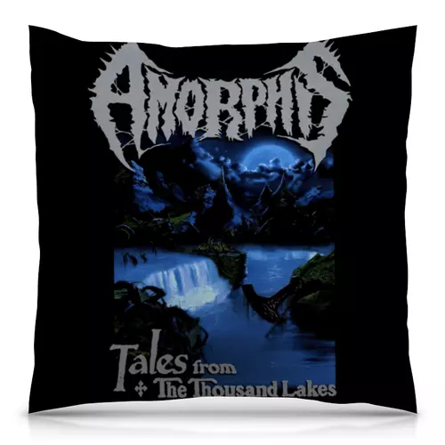 Заказать подушку в Москве. Подушка 40x40 см с полной запечаткой Amorphis Tales From The Thousand Lakes от Merch Art - готовые дизайны и нанесение принтов.
