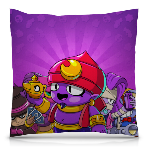 Заказать подушку в Москве. Подушка 40x40 см с полной запечаткой BRAWL STARS GENE от geekbox - готовые дизайны и нанесение принтов.
