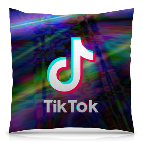 Заказать подушку в Москве. Подушка 40x40 см с полной запечаткой TikTok  от DESIGNER   - готовые дизайны и нанесение принтов.