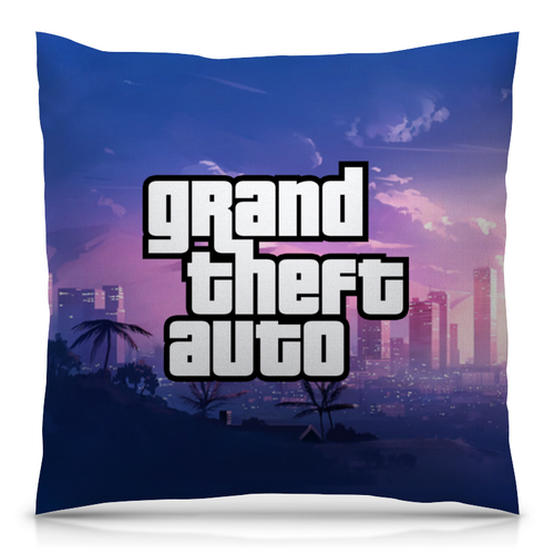 Заказать подушку в Москве. Подушка 40x40 см с полной запечаткой Grand Theft Auto от THE_NISE  - готовые дизайны и нанесение принтов.