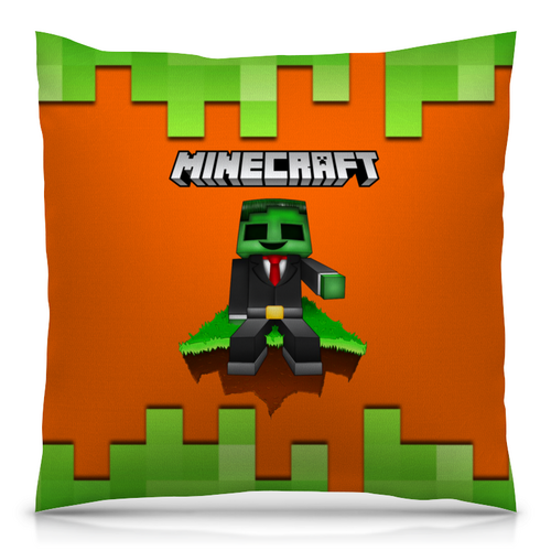 Заказать подушку в Москве. Подушка 40x40 см с полной запечаткой Minecraft  от T-shirt print  - готовые дизайны и нанесение принтов.