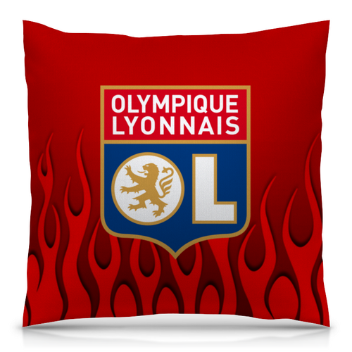 Заказать подушку в Москве. Подушка 40x40 см с полной запечаткой Olympique Lyonnais от THE_NISE  - готовые дизайны и нанесение принтов.