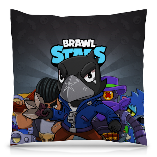 Заказать подушку в Москве. Подушка 40x40 см с полной запечаткой BRAWL STARS CROW от geekbox - готовые дизайны и нанесение принтов.