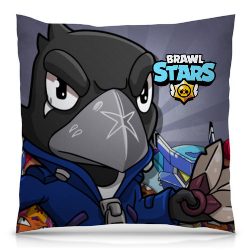 Заказать подушку в Москве. Подушка 40x40 см с полной запечаткой BRAWL STARS CROW от geekbox - готовые дизайны и нанесение принтов.