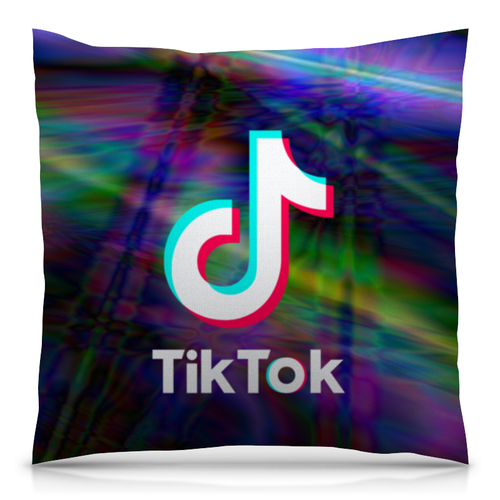 Заказать подушку в Москве. Подушка 40x40 см с полной запечаткой TikTok  от DESIGNER   - готовые дизайны и нанесение принтов.