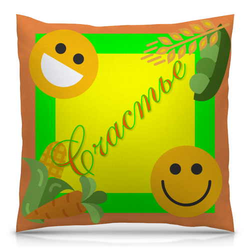 Заказать подушку в Москве. Подушка 40x40 см с полной запечаткой Эндорфиновая диета. от Eva De Peron.  - готовые дизайны и нанесение принтов.