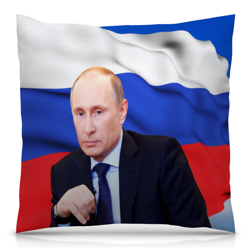Заказать подушку в Москве. Подушка 40x40 см с полной запечаткой Путин от THE_NISE  - готовые дизайны и нанесение принтов.