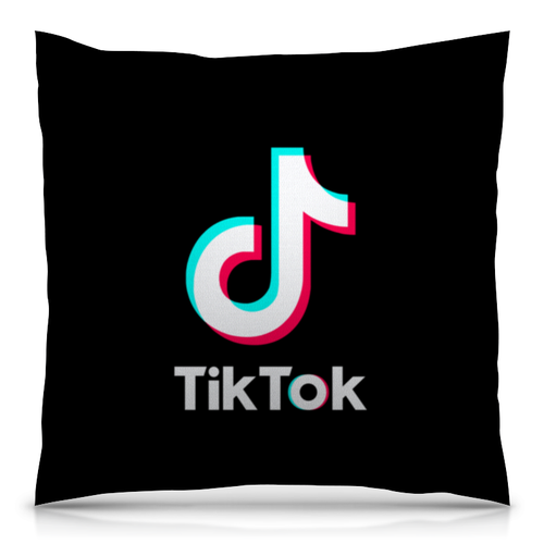 Заказать подушку в Москве. Подушка 40x40 см с полной запечаткой TikTok  от DESIGNER   - готовые дизайны и нанесение принтов.