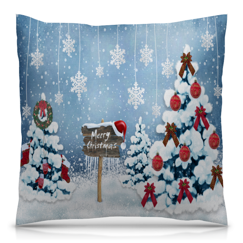 Заказать подушку в Москве. Подушка 40x40 см с полной запечаткой Christmas от THE_NISE  - готовые дизайны и нанесение принтов.