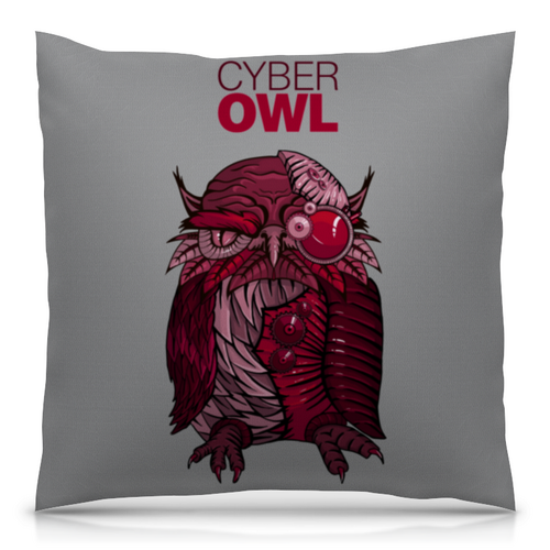 Заказать подушку в Москве. Подушка 40x40 см с полной запечаткой Cyber Owl от Leichenwagen - готовые дизайны и нанесение принтов.