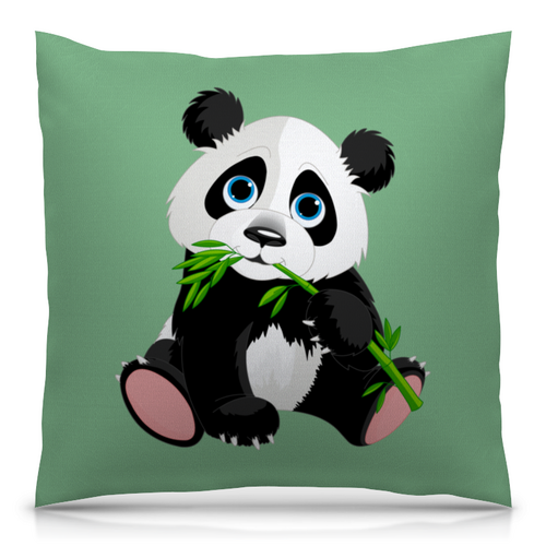 Заказать подушку в Москве. Подушка 40x40 см с полной запечаткой Маленькая панда  от ПРИНТЫ ПЕЧАТЬ  - готовые дизайны и нанесение принтов.