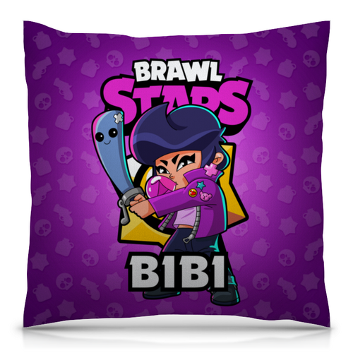 Заказать подушку в Москве. Подушка 40x40 см с полной запечаткой BRAWL STARS BIBI от geekbox - готовые дизайны и нанесение принтов.