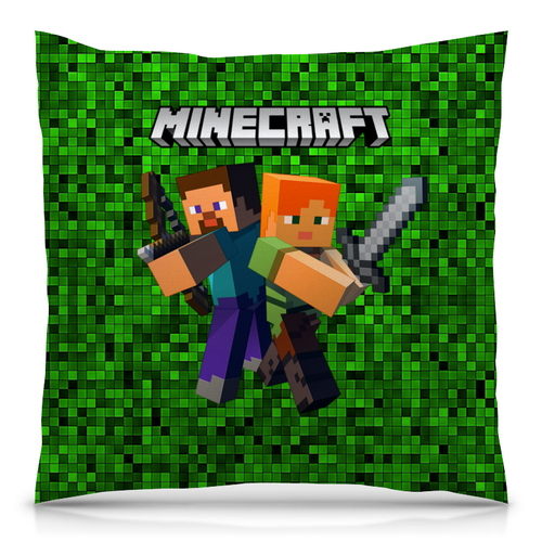 Заказать подушку в Москве. Подушка 40x40 см с полной запечаткой Minecraft     от T-shirt print  - готовые дизайны и нанесение принтов.