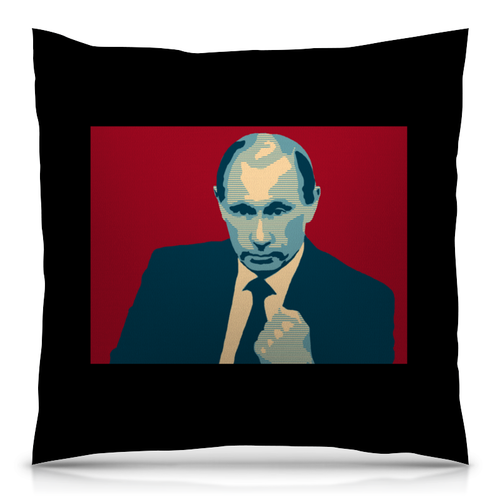 Заказать подушку в Москве. Подушка 40x40 см с полной запечаткой Putin от THE_NISE  - готовые дизайны и нанесение принтов.