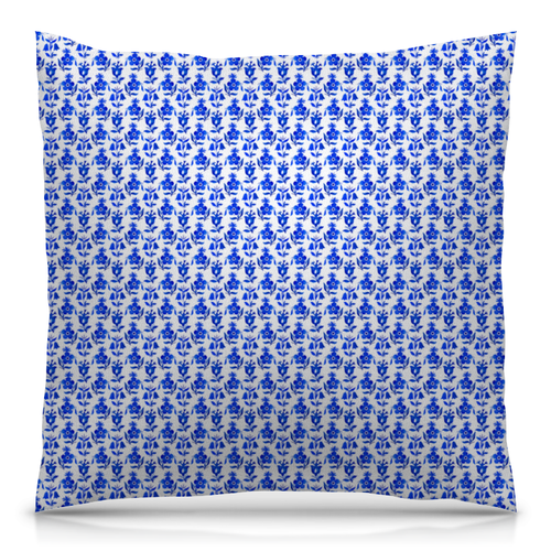 Заказать подушку в Москве. Подушка 40x40 см с полной запечаткой голубые цветы от THE_NISE  - готовые дизайны и нанесение принтов.