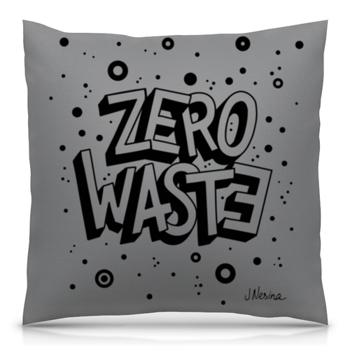 Заказать подушку в Москве. Подушка 40x40 см с полной запечаткой Zero Waste от cofynne - готовые дизайны и нанесение принтов.