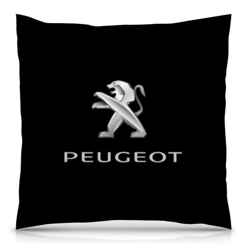 Заказать подушку в Москве. Подушка 40x40 см с полной запечаткой PEUGEOT от DESIGNER   - готовые дизайны и нанесение принтов.