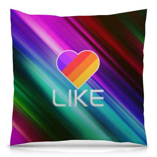 Заказать подушку в Москве. Подушка 40x40 см с полной запечаткой Like  от DESIGNER   - готовые дизайны и нанесение принтов.