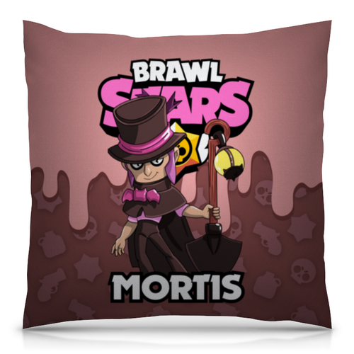 Заказать подушку в Москве. Подушка 40x40 см с полной запечаткой BRAWL STARS MORTIS от geekbox - готовые дизайны и нанесение принтов.