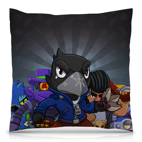 Заказать подушку в Москве. Подушка 40x40 см с полной запечаткой BRAWL STARS CROW от geekbox - готовые дизайны и нанесение принтов.