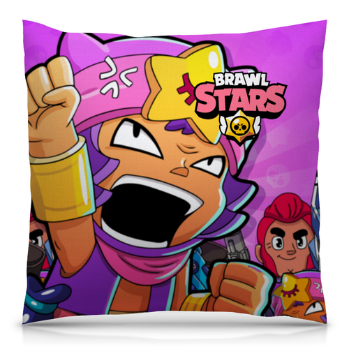 Заказать подушку в Москве. Подушка 40x40 см с полной запечаткой BRAWL STARS SANDY от geekbox - готовые дизайны и нанесение принтов.