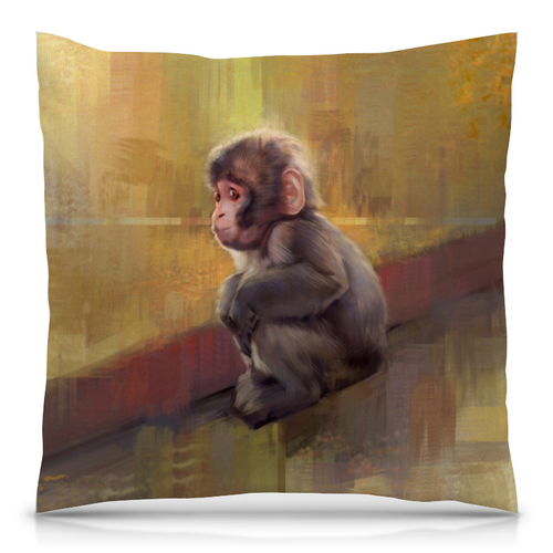 Заказать подушку в Москве. Подушка 40x40 см с полной запечаткой Маленький ГОКУ от Дана Столыпина - готовые дизайны и нанесение принтов.