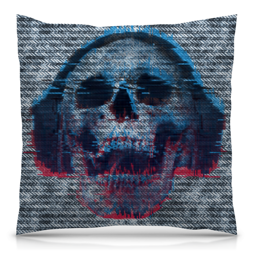 Заказать подушку в Москве. Подушка 40x40 см с полной запечаткой Skull loves music от Дана Столыпина - готовые дизайны и нанесение принтов.