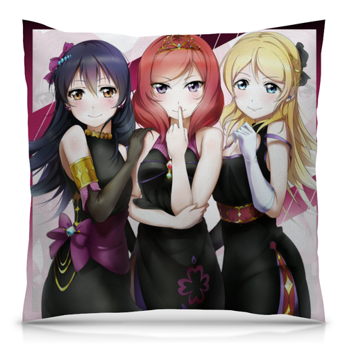 Заказать подушку в Москве. Подушка 40x40 см с полной запечаткой Love Live от Умару - готовые дизайны и нанесение принтов.