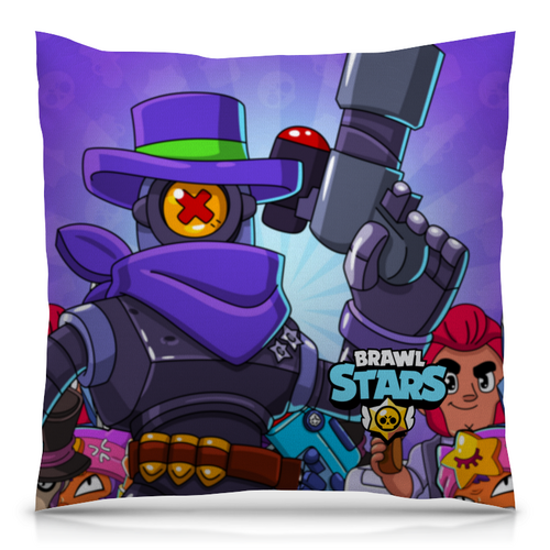 Заказать подушку в Москве. Подушка 40x40 см с полной запечаткой BRAWL STARS RICOCHET от geekbox - готовые дизайны и нанесение принтов.