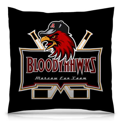 Заказать подушку в Москве. Подушка 40x40 см с полной запечаткой BloodyHawks от Рустам Юсупов - готовые дизайны и нанесение принтов.