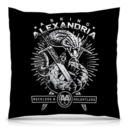 Заказать подушку в Москве. Подушка 40x40 см с полной запечаткой Asking Alexandria от geekbox - готовые дизайны и нанесение принтов.