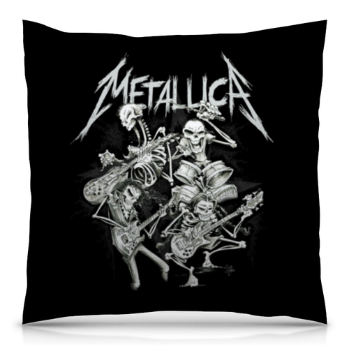 Заказать подушку в Москве. Подушка 40x40 см с полной запечаткой Metallica от geekbox - готовые дизайны и нанесение принтов.