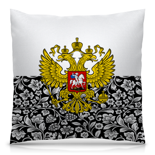 Заказать подушку в Москве. Подушка 40x40 см с полной запечаткой Цветы и герб от THE_NISE  - готовые дизайны и нанесение принтов.