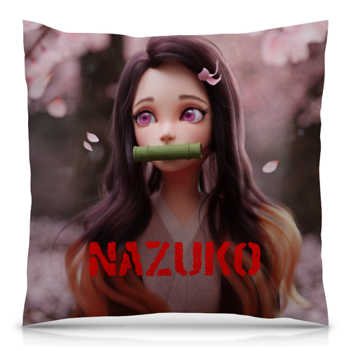 Заказать подушку в Москве. Подушка 40x40 см с полной запечаткой Nezuko от Дана Столыпина - готовые дизайны и нанесение принтов.