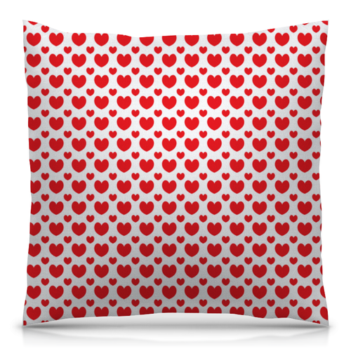 Заказать подушку в Москве. Подушка 40x40 см с полной запечаткой Красные сердечки от THE_NISE  - готовые дизайны и нанесение принтов.