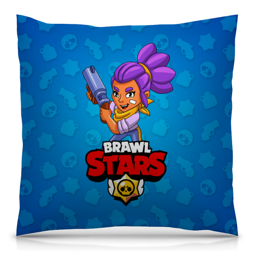 Заказать подушку в Москве. Подушка 40x40 см с полной запечаткой BRAWL STARS SHELLY  от geekbox - готовые дизайны и нанесение принтов.