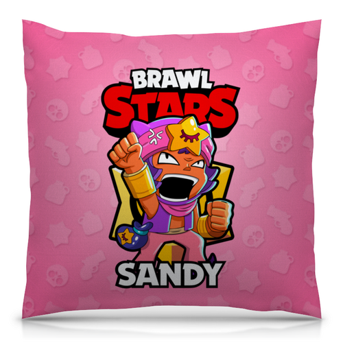 Заказать подушку в Москве. Подушка 40x40 см с полной запечаткой BRAWL STARS SANDY от geekbox - готовые дизайны и нанесение принтов.