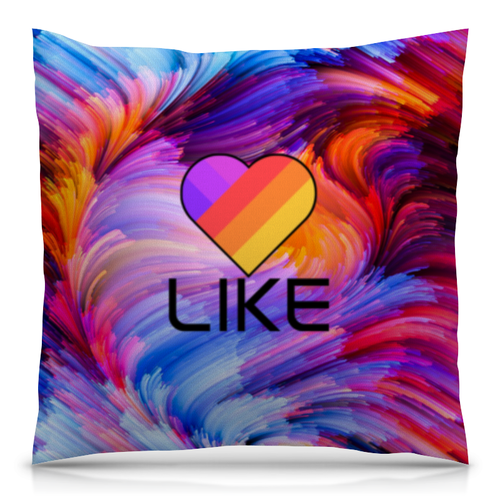 Заказать подушку в Москве. Подушка 40x40 см с полной запечаткой Like  от DESIGNER   - готовые дизайны и нанесение принтов.