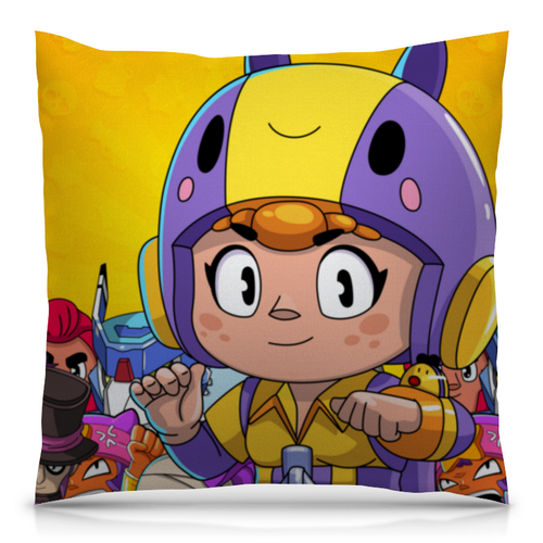 Заказать подушку в Москве. Подушка 40x40 см с полной запечаткой BRAWL STARS BEA от geekbox - готовые дизайны и нанесение принтов.