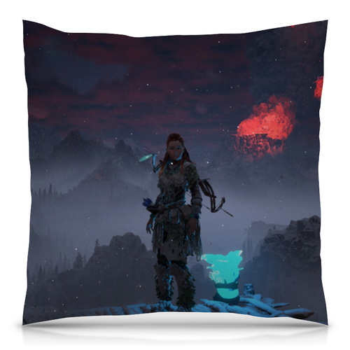 Заказать подушку в Москве. Подушка 40x40 см с полной запечаткой Horizon Zero Dawn от GeekFox  - готовые дизайны и нанесение принтов.