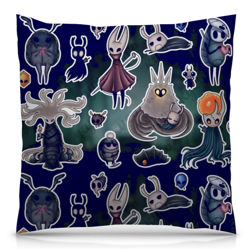 Заказать подушку в Москве. Подушка 40x40 см с полной запечаткой HOLLOW KNIGHT от robus - готовые дизайны и нанесение принтов.