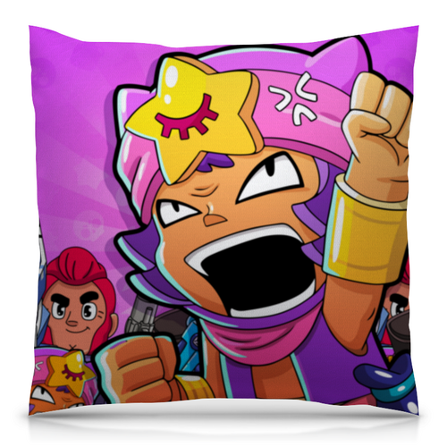 Заказать подушку в Москве. Подушка 40x40 см с полной запечаткой BRAWL STARS SANDY от geekbox - готовые дизайны и нанесение принтов.