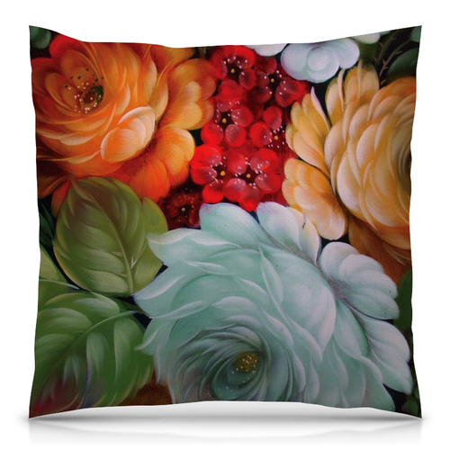 Заказать подушку в Москве. Подушка 40x40 см с полной запечаткой Colorfull flowers от zen4@bk.ru - готовые дизайны и нанесение принтов.